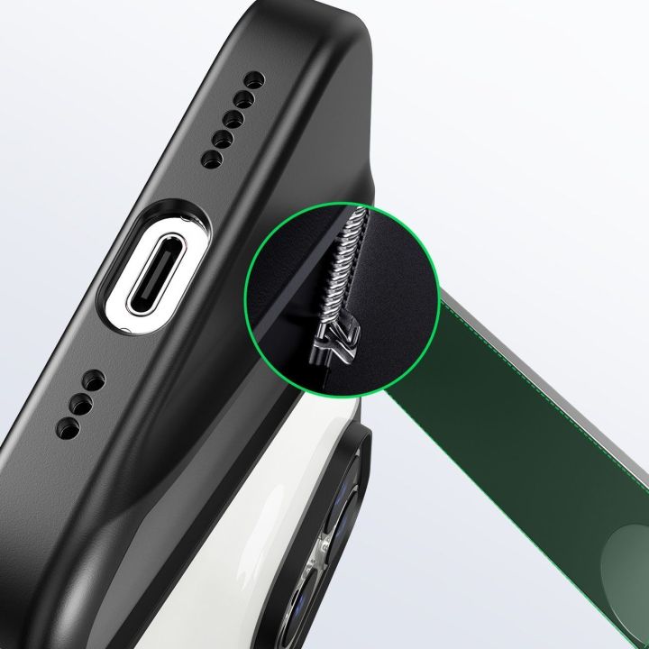 LP635 Kickstand apsauginis dėklas standus dėklas su geliniu rėmeliu ir integruotu stovu, skirtas iPhone 14 Pro , juodas (90926)