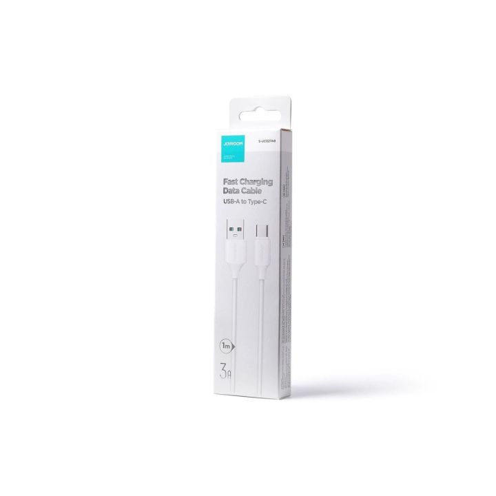 USB įkrovimo/duomenų perdavimo kabelis - C tipo USB 3A 1 m, baltas (S-UC027A9)