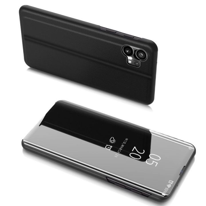Clear View Case dėklas Nieko Telefonas 1 flip dangtelis juodas