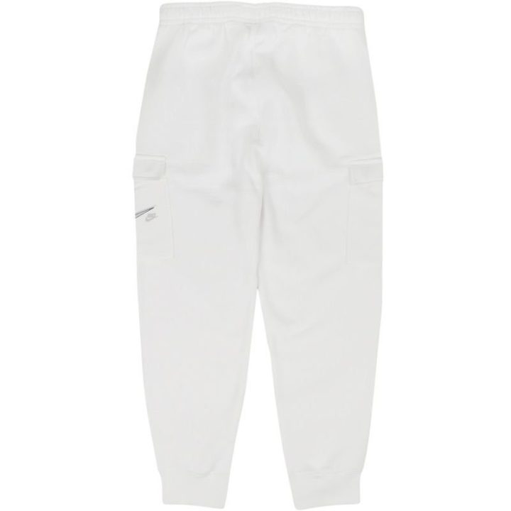 Vyriškos medvilninės kargo kelnės Nike Court Fleece, baltos
