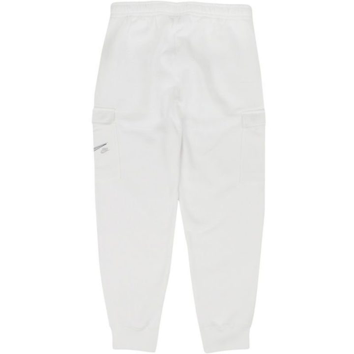 Vyriškos medvilninės kargo kelnės Nike Court Fleece, baltos