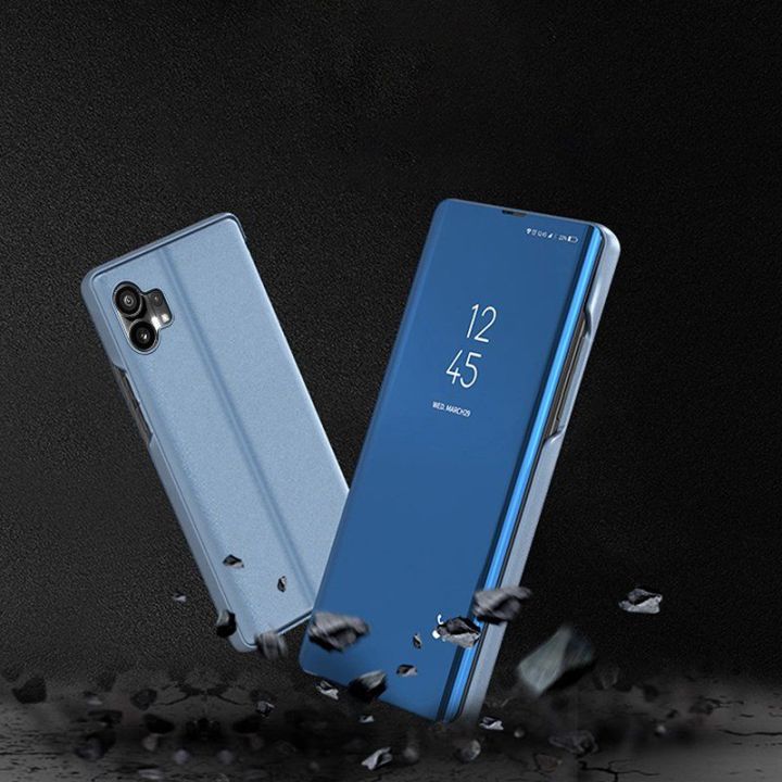 Clear View Case dėklas Nieko Telefonas 1 flip dangtelis juodas