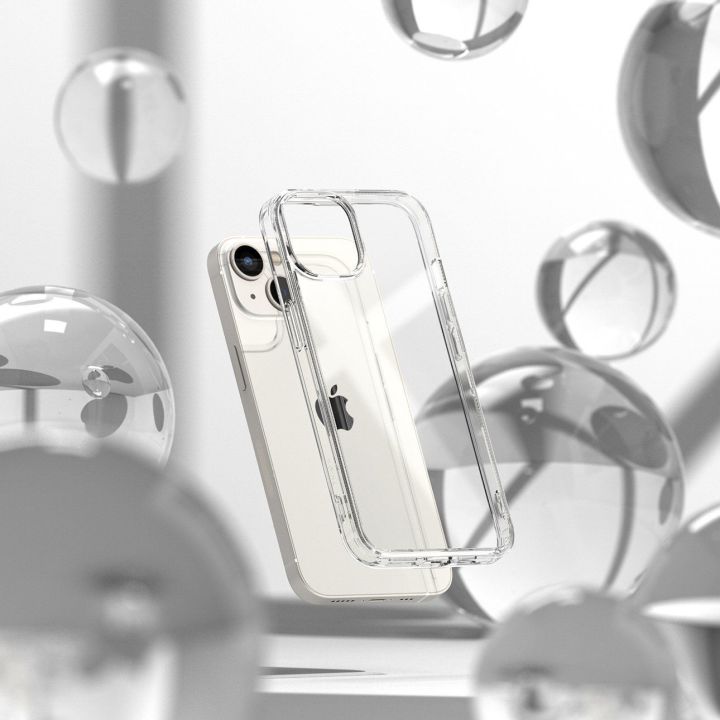 Ringke Fusion Matte iPhone 14 Plus dėklas su geliniu rėmeliu, pilkas