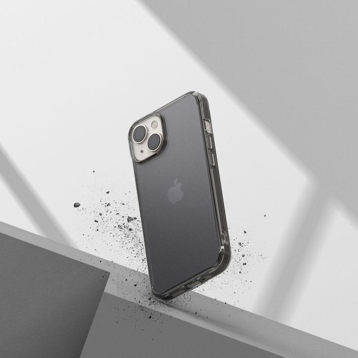 Ringke Fusion Matte iPhone 14 Plus dėklas su geliniu rėmeliu, pilkas