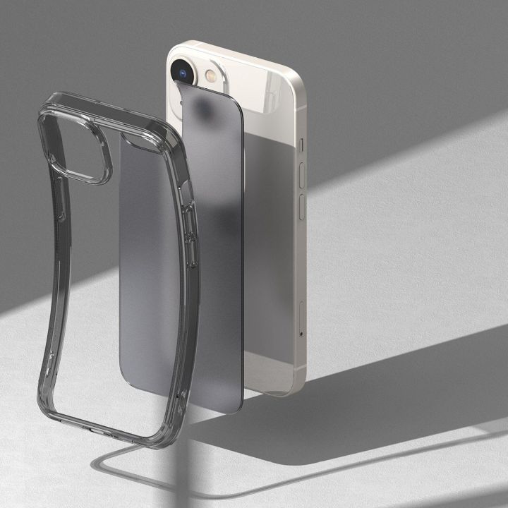 Ringke Fusion Matte iPhone 14 Plus dėklas su geliniu rėmeliu, pilkas