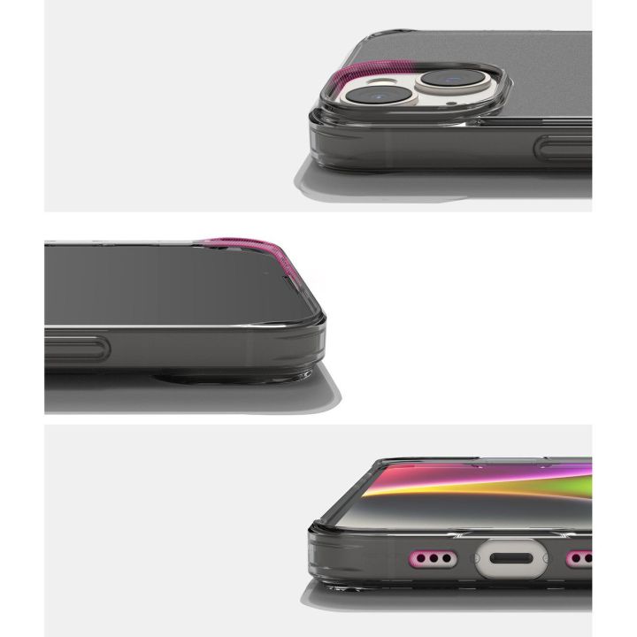 Ringke Fusion Matte iPhone 14 Plus dėklas su geliniu rėmeliu, pilkas