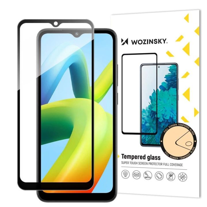 Xiaomi Redmi A1+ 9H viso ekrano grūdintas stiklas su juodu rėmeliu