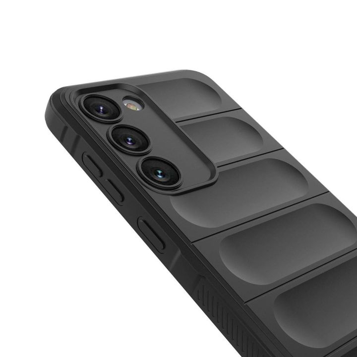 Samsung Galaxy S23+, lankstus, šarvuotas dangtelis, juodas