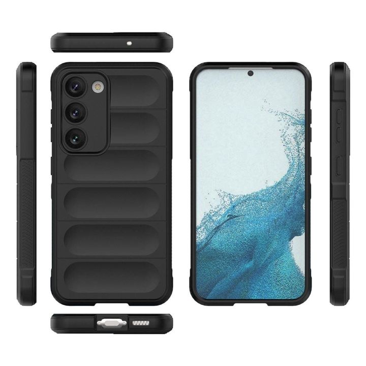 Samsung Galaxy S23+, lankstus, šarvuotas dangtelis, juodas