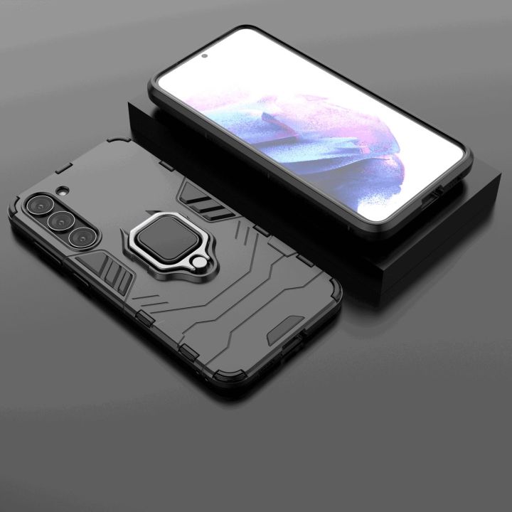 Ring Armor dėklas Samsung Galaxy S23+ šarvuoto dangtelio magnetinis laikiklis žiedas juodas