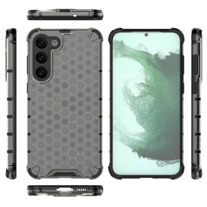 Honeycomb dėklas Samsung Galaxy S23+ šarvuotas hibridinis dėklas mėlynas