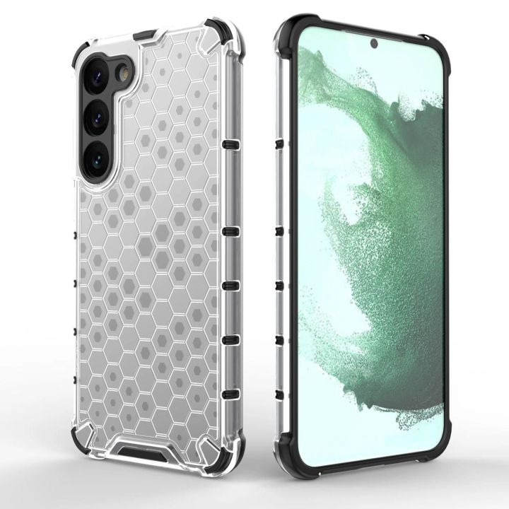 Honeycomb dėklas Samsung Galaxy S23+ šarvuotas hibridinis dėklas skaidrus