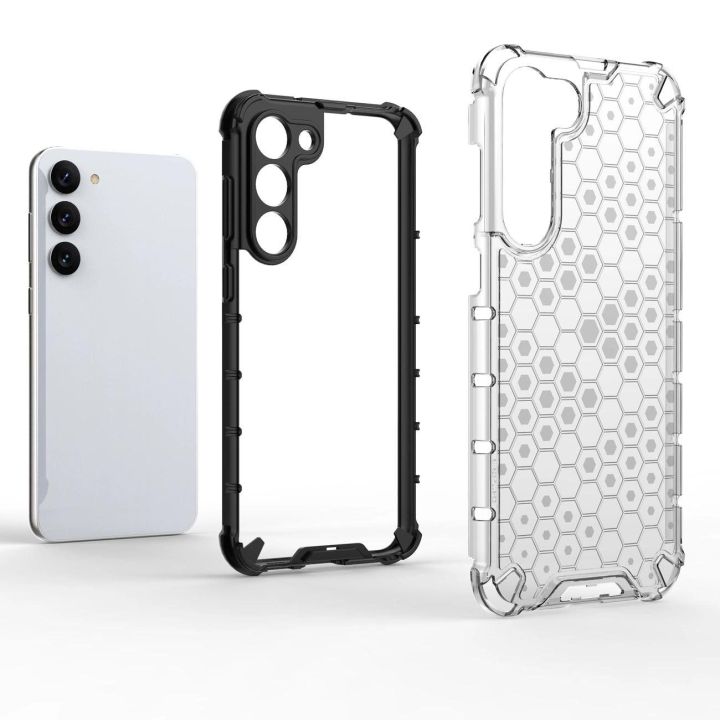 Honeycomb dėklas Samsung Galaxy S23+ šarvuotas hibridinis dėklas skaidrus