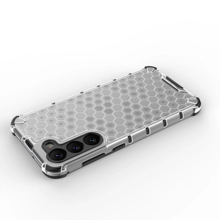 Honeycomb dėklas Samsung Galaxy S23+ šarvuotas hibridinis dėklas skaidrus