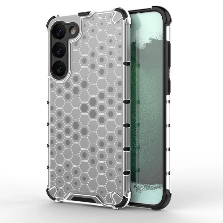 Honeycomb dėklas Samsung Galaxy S23+ šarvuotas hibridinis dėklas skaidrus