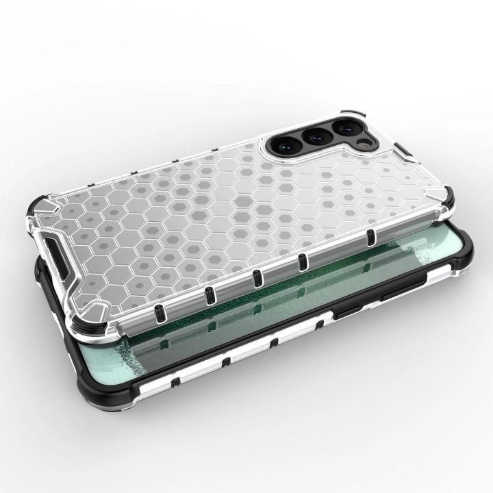 Honeycomb dėklas Samsung Galaxy S23+ šarvuotas hibridinis dėklas skaidrus