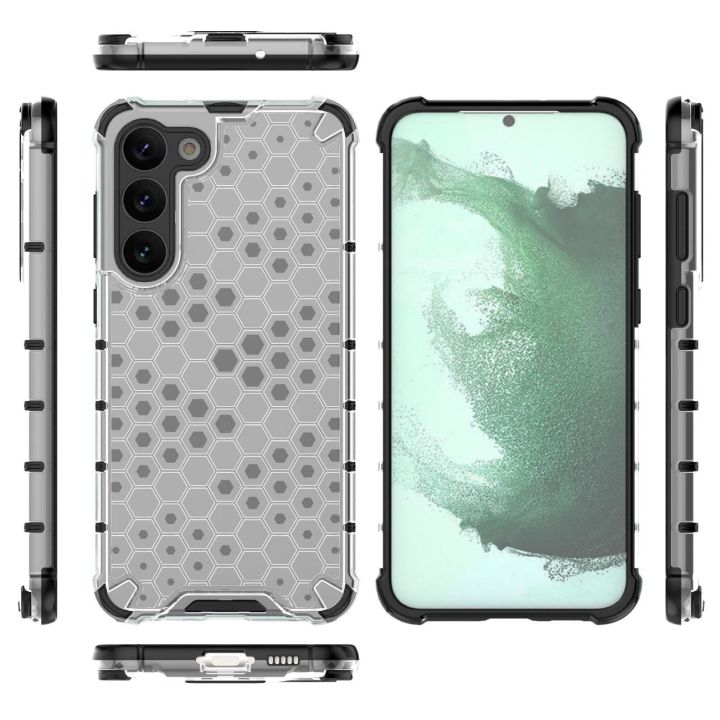Honeycomb dėklas Samsung Galaxy S23+ šarvuotas hibridinis dėklas skaidrus