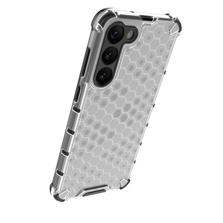 Honeycomb dėklas Samsung Galaxy S23+ šarvuotas hibridinis dėklas skaidrus