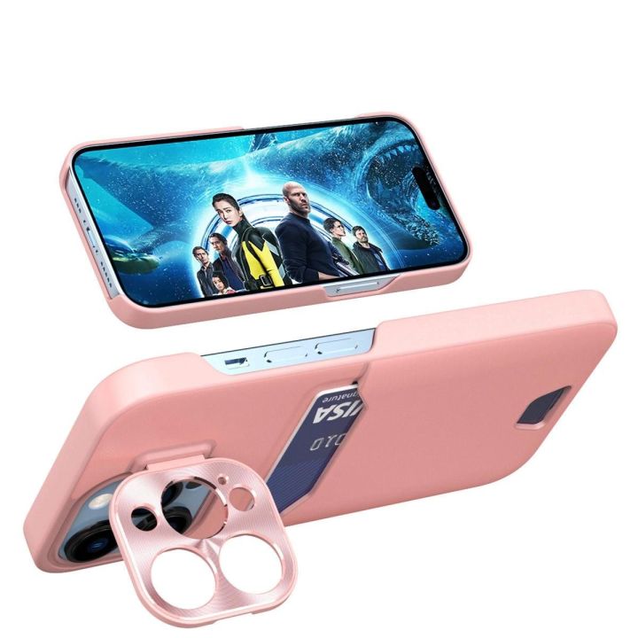 Odinis dėklas su stovu Samsung Galaxy S23 Ultra card piniginės dėklas su stovu rožinės spalvos