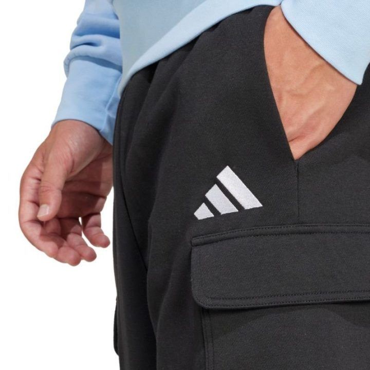 Vyriški medvilniniai kargo šortai adidas Essentials Feelcozy, juodi