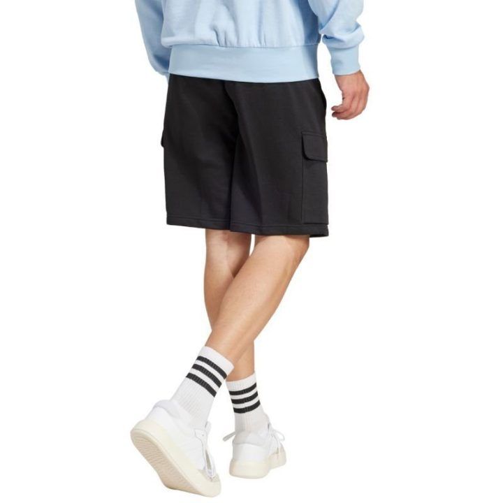 Vyriški medvilniniai kargo šortai adidas Essentials Feelcozy, juodi
