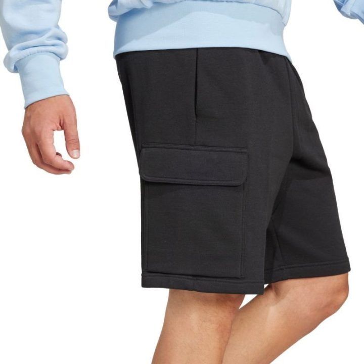 Vyriški medvilniniai kargo šortai adidas Essentials Feelcozy, juodi
