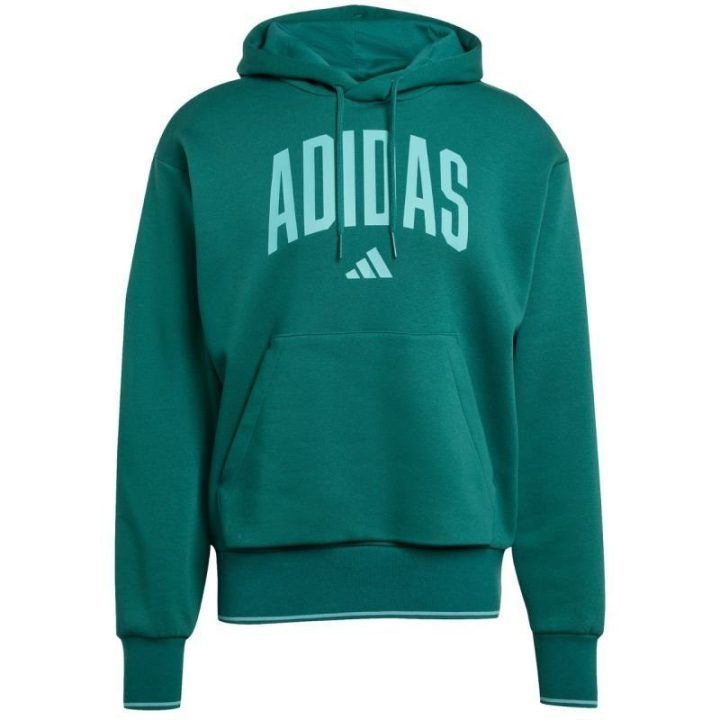Vyriškas medvilninis džemperis su gobtuvu adidas Collegiate, žalias