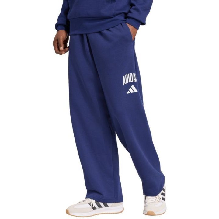 Vyriškos medvilninės kelnės adidas Collegiate, tamsiai mėlynos
