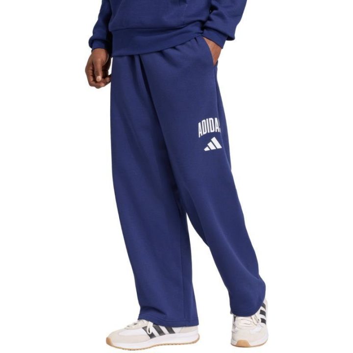 Vyriškos medvilninės kelnės adidas Collegiate, tamsiai mėlynos