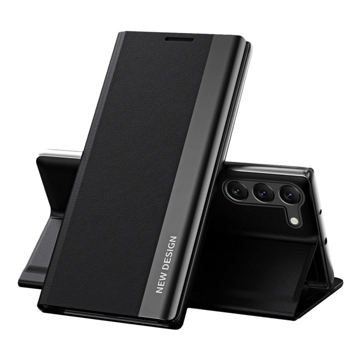 Sleep Case Pro dėklas Samsung Galaxy S23+ su atlenkiamuoju dangteliu, juodas