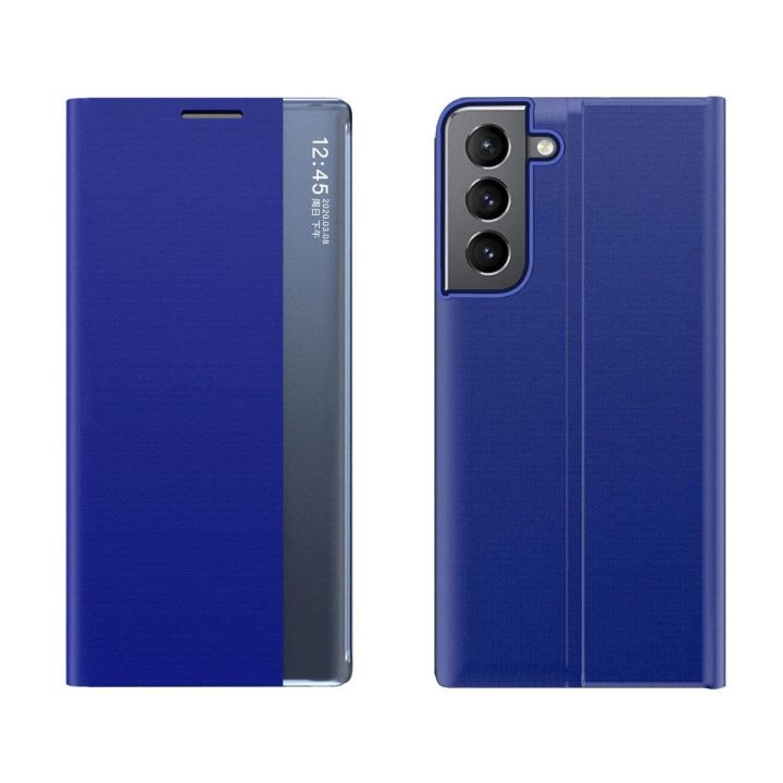 Naujas Sleep dėklas Samsung Galaxy S23+ flip cover stand blue