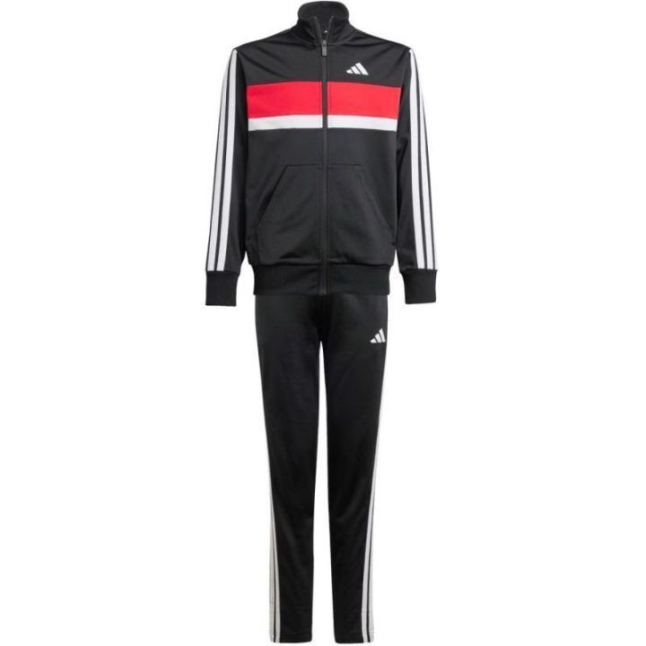 Vaikiškas sportinis kostiumas adidas Tiberio, juodas, raudonas ir baltas