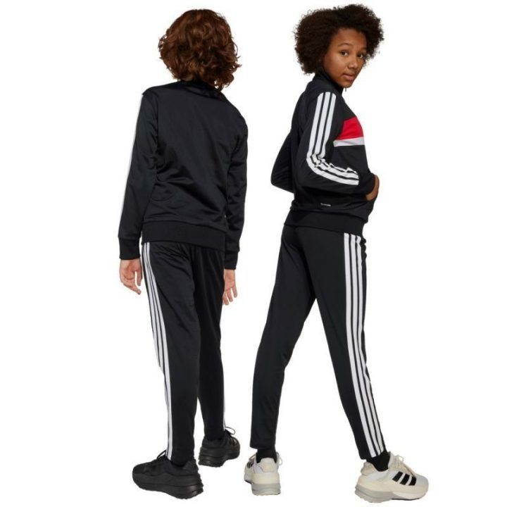 Vaikiškas sportinis kostiumas adidas Tiberio, juodas, raudonas ir baltas