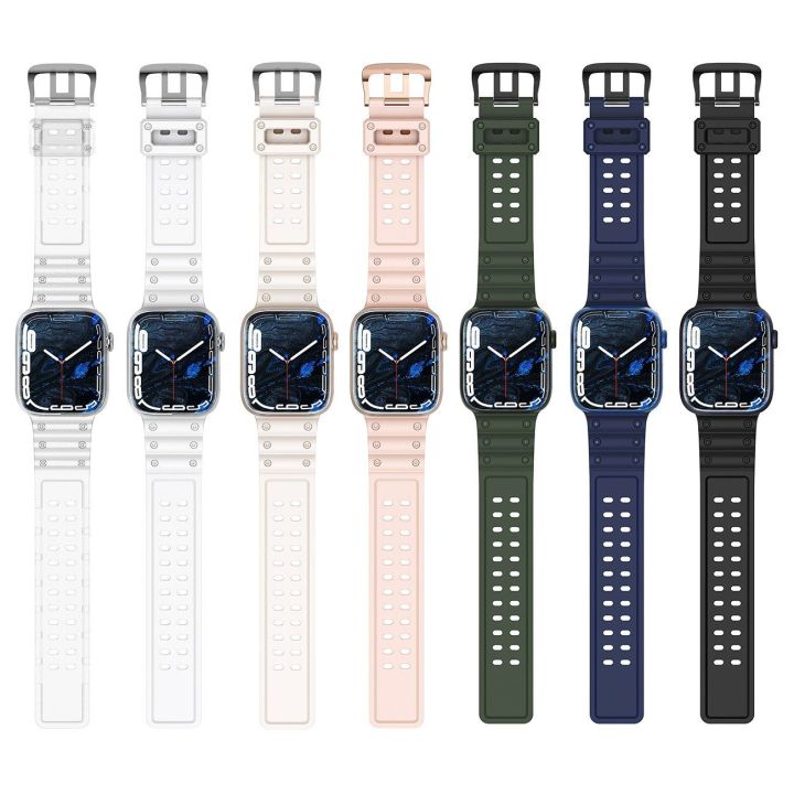 Dirželis triguba apsauga Apple Watch SE , 9, 8, 7, 6, 5, 4, 3, 2, 1 (41, 40, 38 mm) Dirželio apyrankė juoda