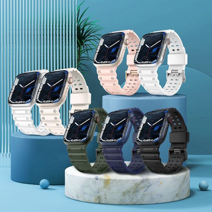 Dirželis triguba apsauga Apple Watch SE , 9, 8, 7, 6, 5, 4, 3, 2, 1 (41, 40, 38 mm) Dirželio apyrankė juoda