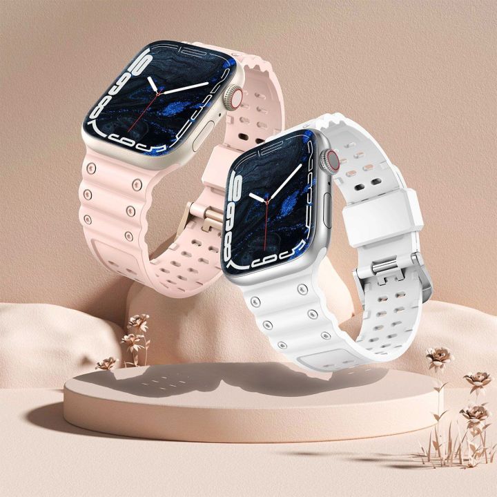 Dirželis triguba apsauga Apple Watch SE , 9, 8, 7, 6, 5, 4, 3, 2, 1 (41, 40, 38 mm) Dirželio apyrankė juoda