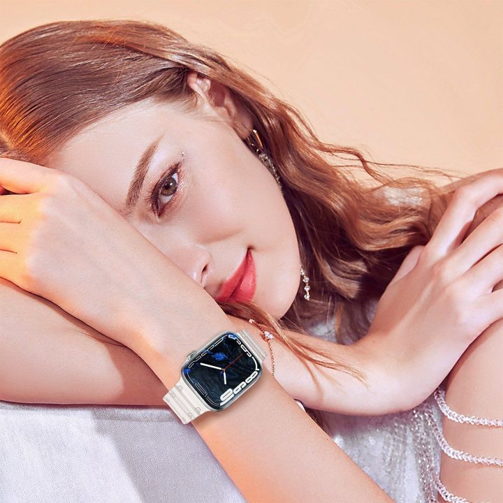 Dirželis triguba apsauga Apple Watch SE, 9, 8, 7, 6, 5, 4, 3, 2, 1 (41, 40, 38 mm) apyrankės juosta skaidri
