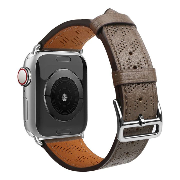 Dirželis Odinė Apple Watch SE, 9, 8, 7, 6, 5, 4, 3, 2, 1 (41, 40, 38 mm) apyrankė tamsiai ruda