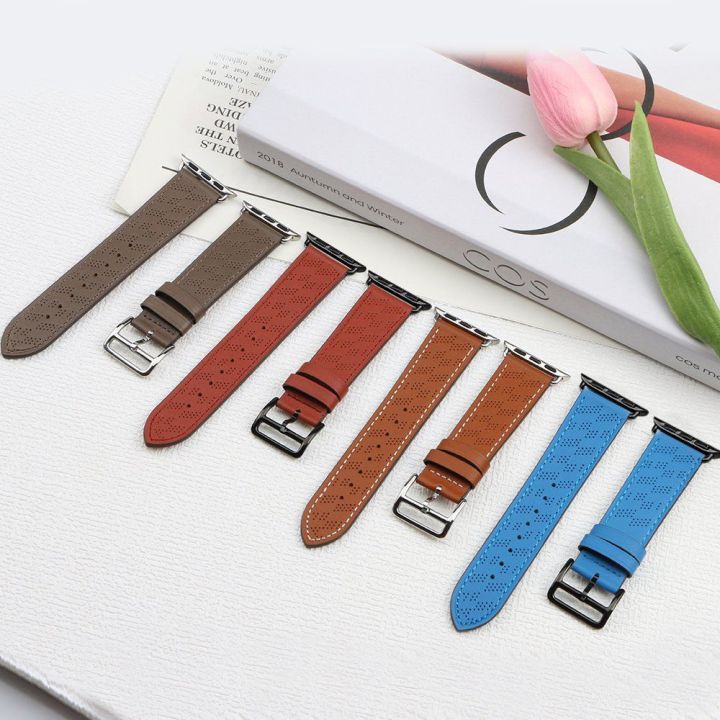 Dirželis Odinė Apple Watch SE, 9, 8, 7, 6, 5, 4, 3, 2, 1 (41, 40, 38 mm) apyrankė tamsiai ruda
