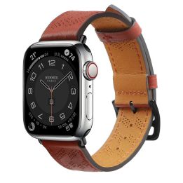 Dirželis odinis Apple Watch SE, 9, 8, 7, 6, 5, 4, 3, 2, 1 (41, 40, 38 mm) apyrankė raudona