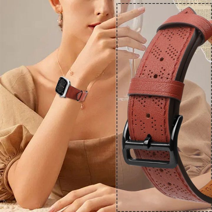 Dirželis odinis Apple Watch SE, 9, 8, 7, 6, 5, 4, 3, 2, 1 (41, 40, 38 mm) apyrankė raudona