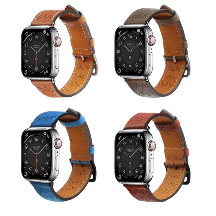 Dirželis odinis Apple Watch SE, 9, 8, 7, 6, 5, 4, 3, 2, 1 (41, 40, 38 mm) apyrankė raudona