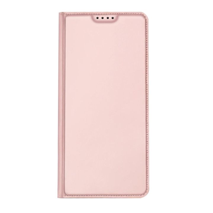 Skin Pro Xiaomi 13 dėklas su atvartu ir kortelių dėklu rožinės spalvos
