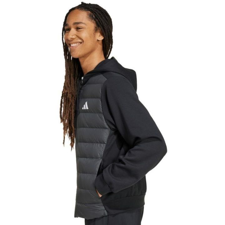 Vyriška striukė su gobtuvu adidas Essentials Climawarm, juoda