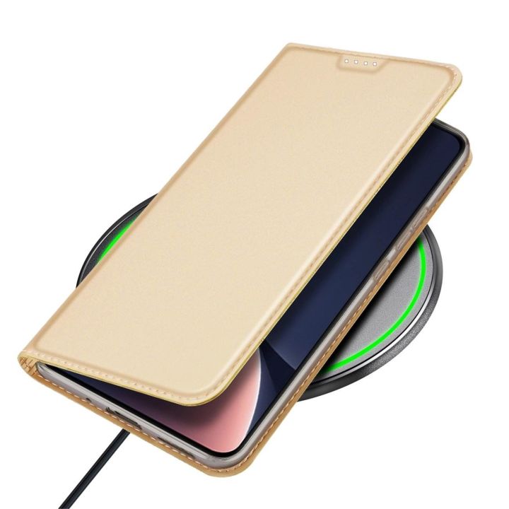 Skin Pro Xiaomi 13 dėklas, atverčiamasis dangtelis, kortelės, piniginė, stovas, aukso spalvos