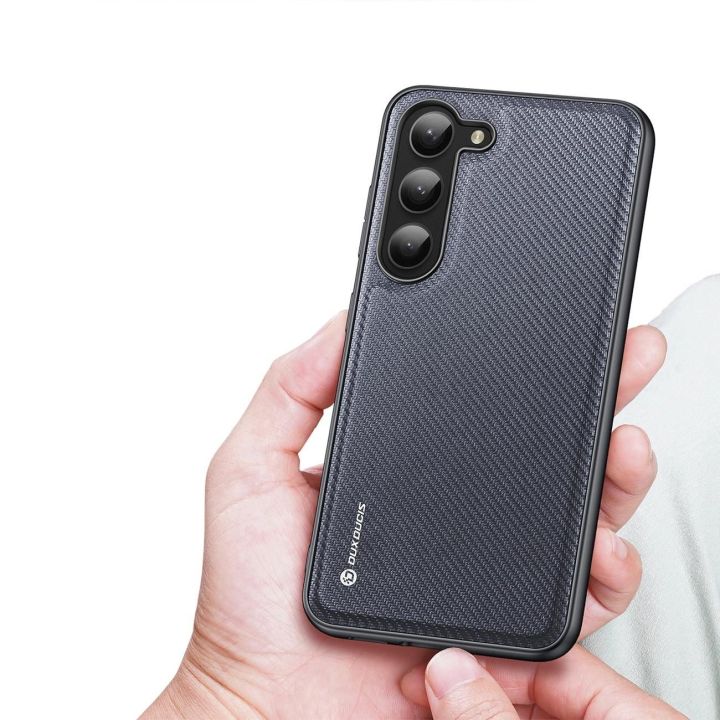 Fino dėklas Samsung Galaxy S23+ dėklas su silikoniniu rėmeliu pilkos spalvos