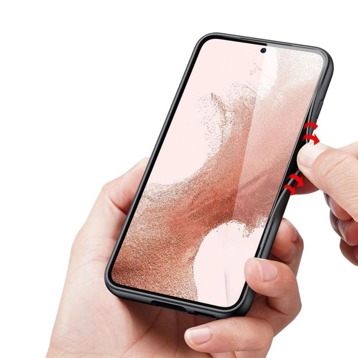 Fino dėklas Samsung Galaxy S23+ dėklas su silikoniniu rėmeliu pilkos spalvos