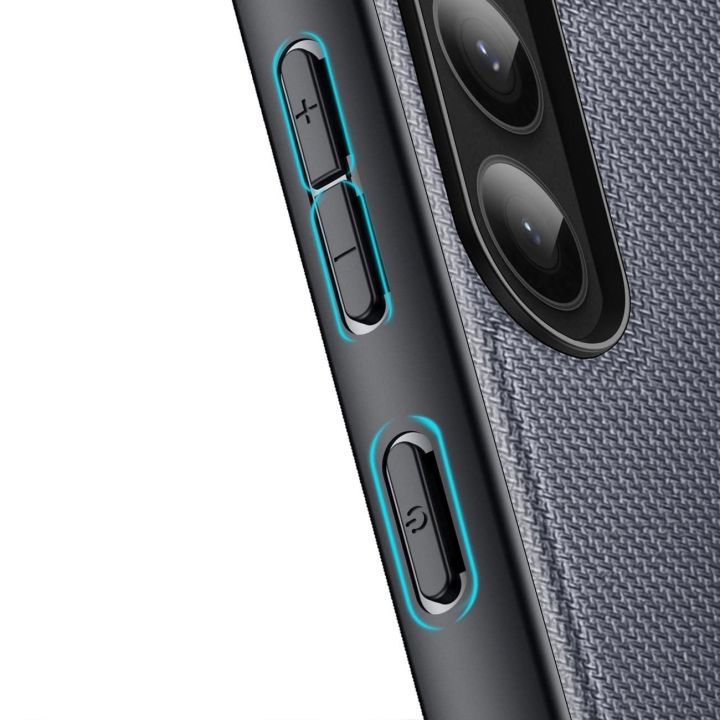 Fino dėklas Samsung Galaxy S23+ dėklas su silikoniniu rėmeliu pilkos spalvos
