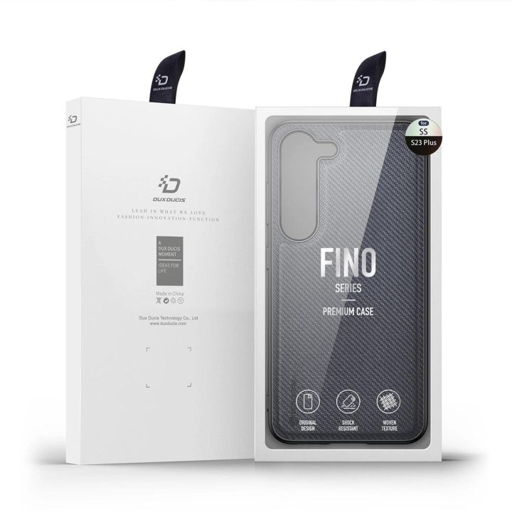 Fino dėklas Samsung Galaxy S23+ dėklas su silikoniniu rėmeliu pilkos spalvos