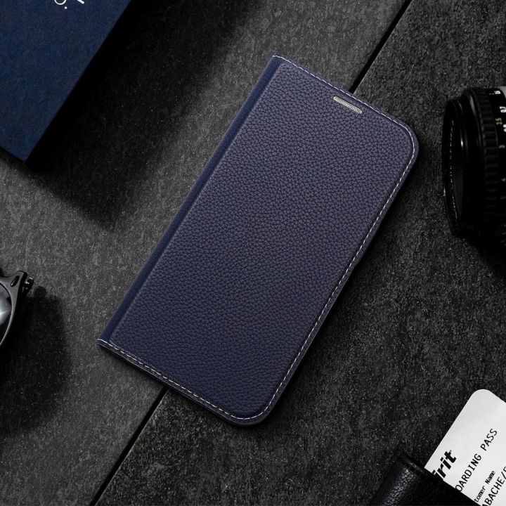 Skin X2 Samsung Galaxy S23+ dėklas su atvartu, piniginės stovas mėlynas